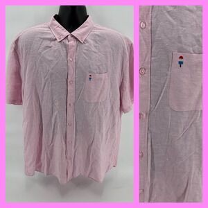 Artistry In Motion Men's XL Short Sleeve Button Down Shirt Pink Popsicle Regular